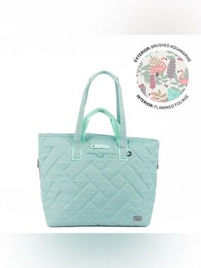 Lug Ferry XL SE Expandable Carry All Toe Bag w/Charm Bar NWT Brushed Aquamarine